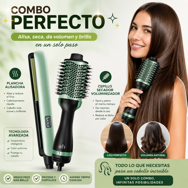 Combo Plancha Cepillo Secador
