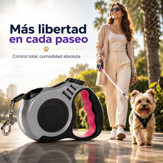 Correa Retráctil Compacta para Mascotas