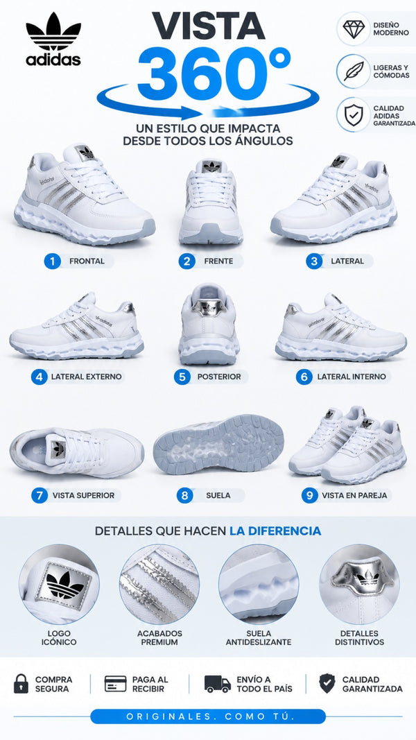 Tenis Adidas Originales Blanco Gris™