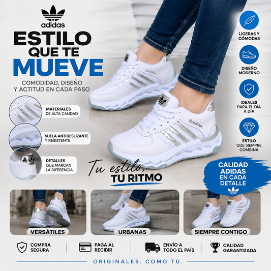 Tenis Adidas Originales Blanco Gris™